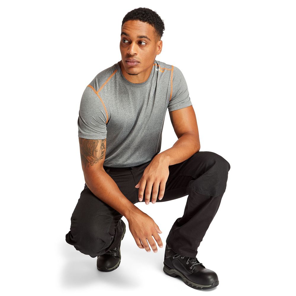 Camisetas Masculino - Timberland Pro® Big & Tall Wicking Good Sport Short-Sleeve - LZWCH9203 - Cinze